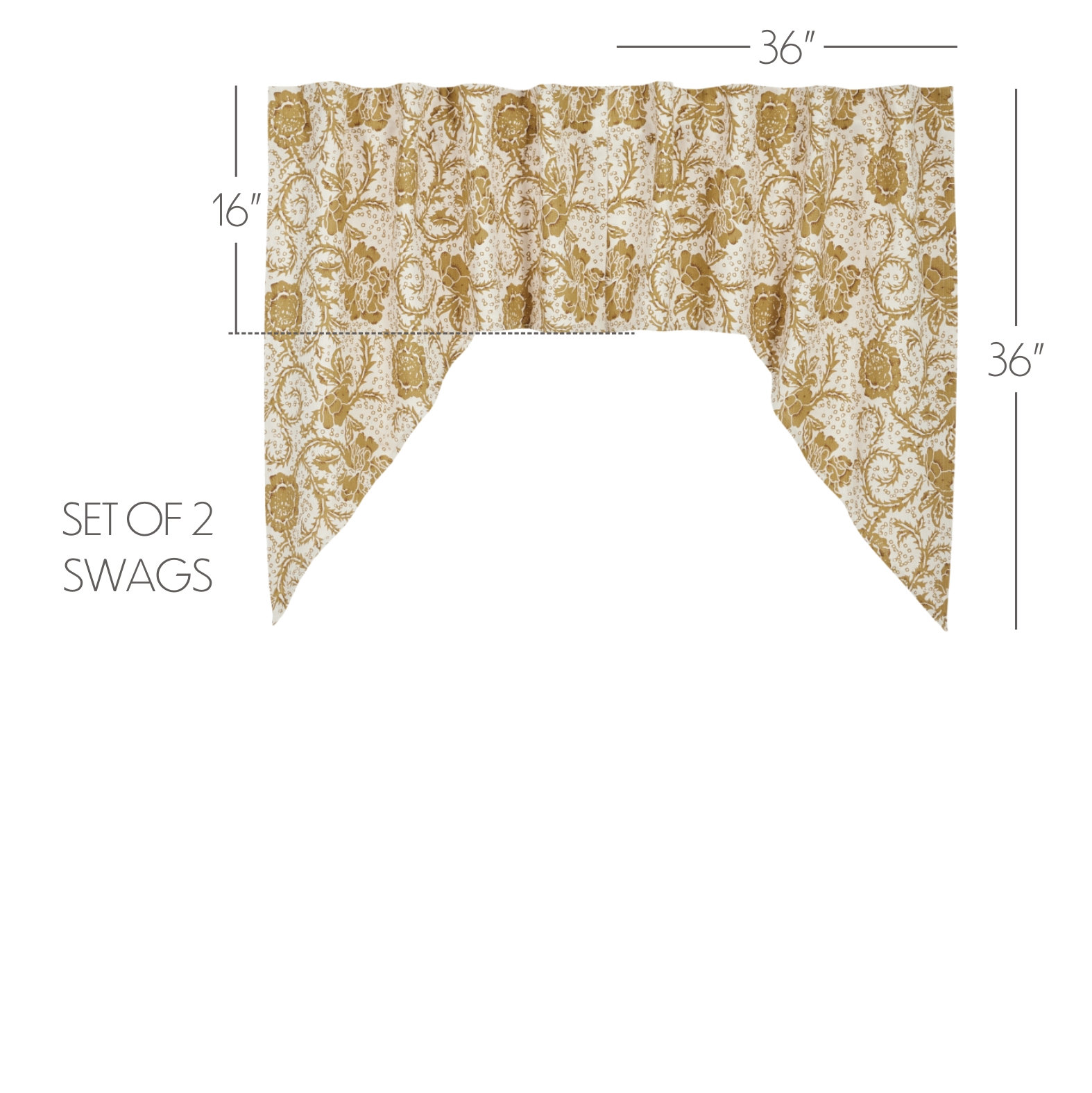 Gold Floral Swag Set