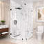 Cabine de douche d'angle à charnières murales sans cadre Nirvana, dimensions : 101,6 cm (L) x 91,4 cm (P) x 192,8 cm (H), verre clair facile à nettoyer de 10 mm d'épaisseur, fini noir mat.-120232259-114374193