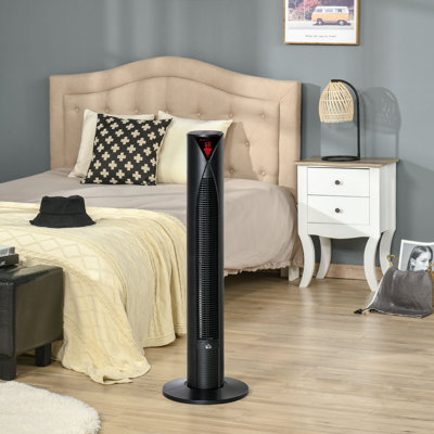Freestanding Tower Fan Cooling with 3 Speed Timer LED Sensor Panel