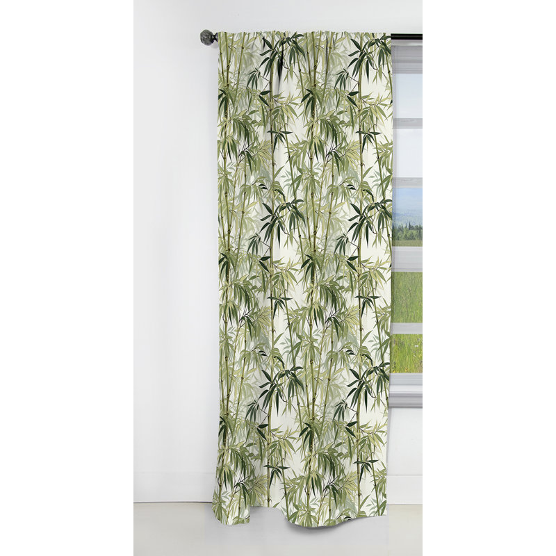 Motif de bambou tropical Zen IV - Rideau floral - Rideau occultant floral - 1 panneau, L 52 po x L 84 po