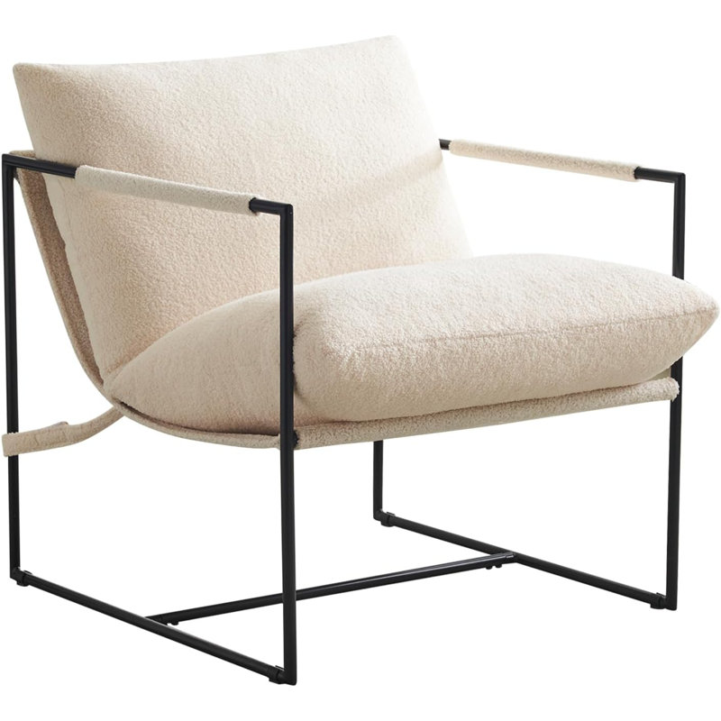 Upholstered Accent Chair, White