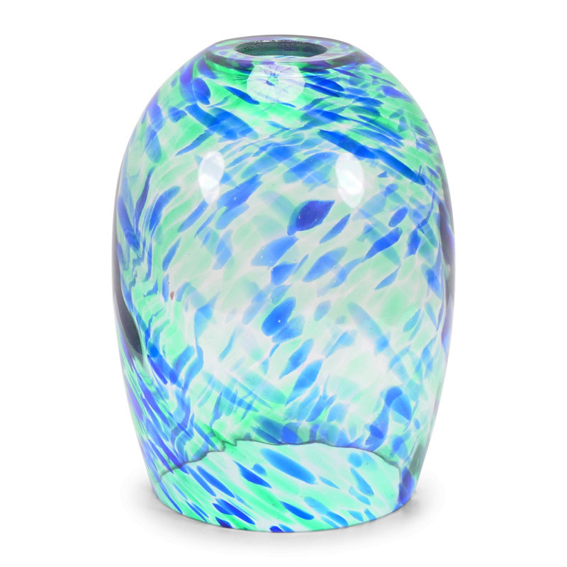 24.5cm H Glass Dome Lamp Shade ( Clip On ), Green