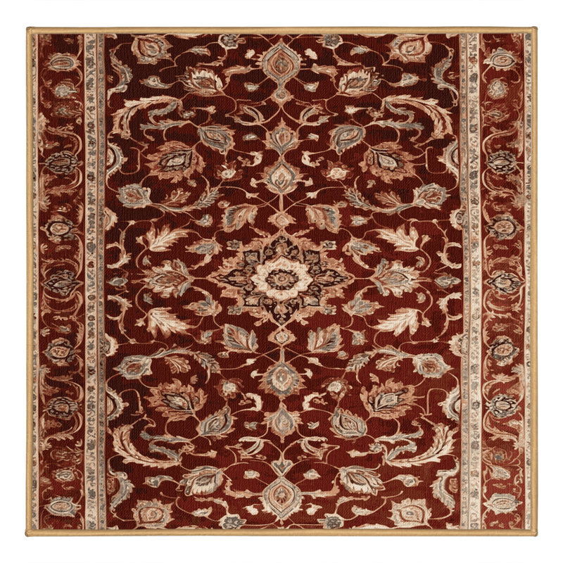 Tapis brun lavable à la machine, Carré 3 pi