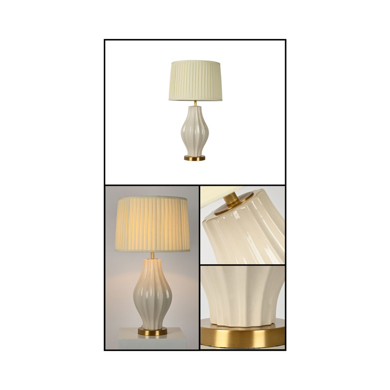 Lampe de table 28,74 po crème / or Brescia