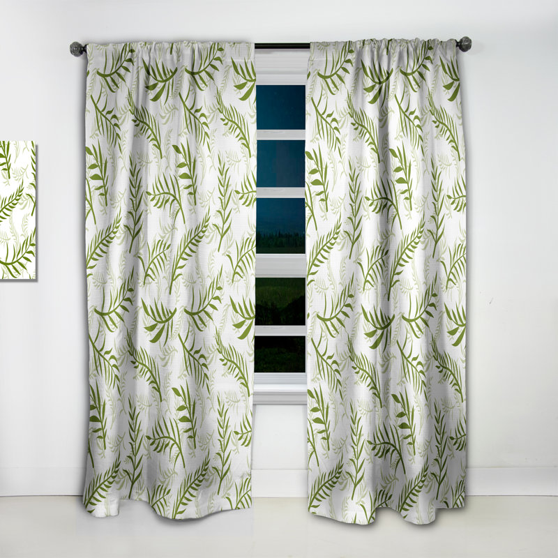 Panneau de rideau tropical, motif occultant à motif botanique - Tropical Botanicals I, L 52 po x L 95 po