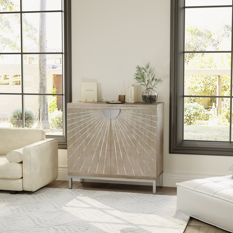 Modern Farmhouse 2-Door Accent Cabinet, Beige