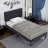 Black Twin Size Velvet Upholstered Platform Bed Frame with Diamond Tufted Headboard, No Box Spring Needed-809376600-805318852