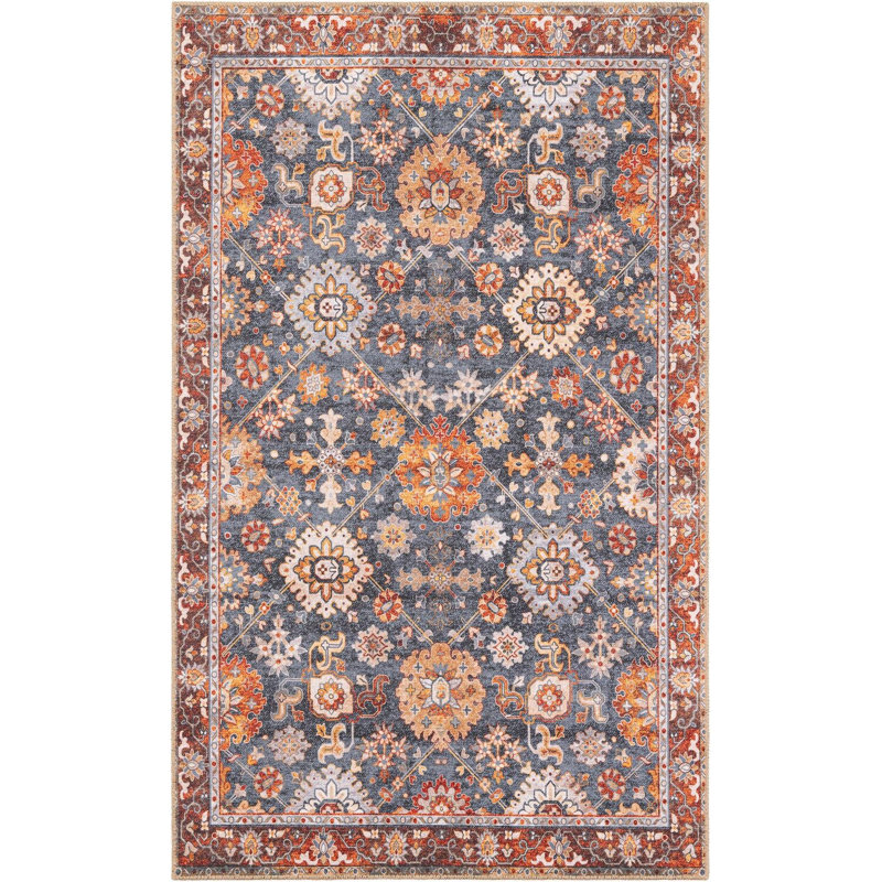 Tapis bleu marine Aucun, Rectangle 5 pi 1 po x 8 pi