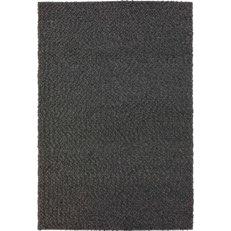 Tapis noir en laine crocheté à la main Amaty, Rectangle 3 pi 6 po x 5 pi 6 po