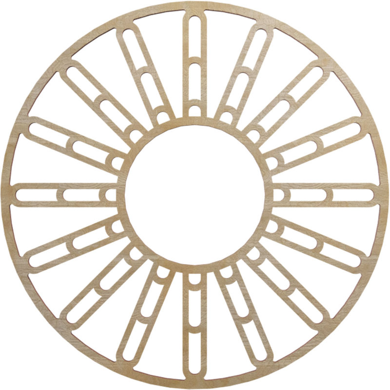 Médaillon de plafond 18 po x 18 po x 6 1/2 po x H 1/4 po, Bouleau, H 18 po x l 18 po x P 0,25 po