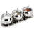 3 Grids 304 Stainless Steel Seasoning Containers Set With Lid Spoon And Tray, Condiment Jar Spice Container, Condiment Canisters Pots For Serving Sugar, Pepper, Salt, Spice
