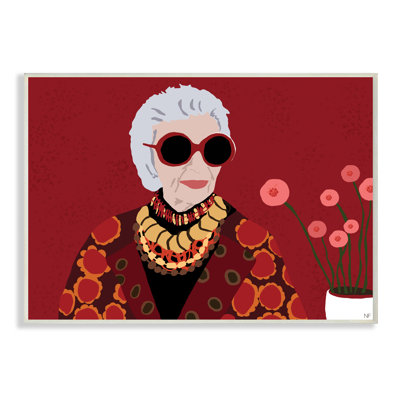Portrait rouge glamour de Apfel Fashion Icon