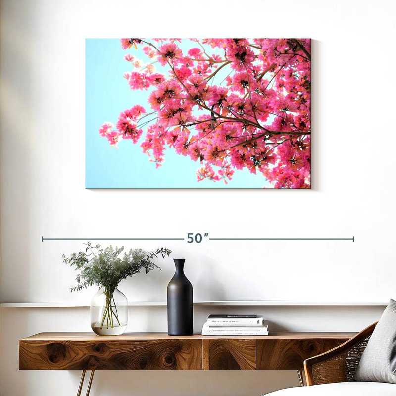 Harnek Pink Floral Branch, 24" H x 36" W