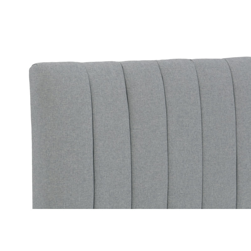 Ali Channel Upholstered Headboard, Light Blue, Queen