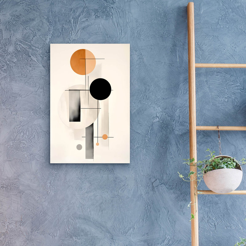 «Black and Tan Geometric 1» par Petals Prints Design, art mural en verre acrylique, H 24 po x l 16 po x P 0,2 po