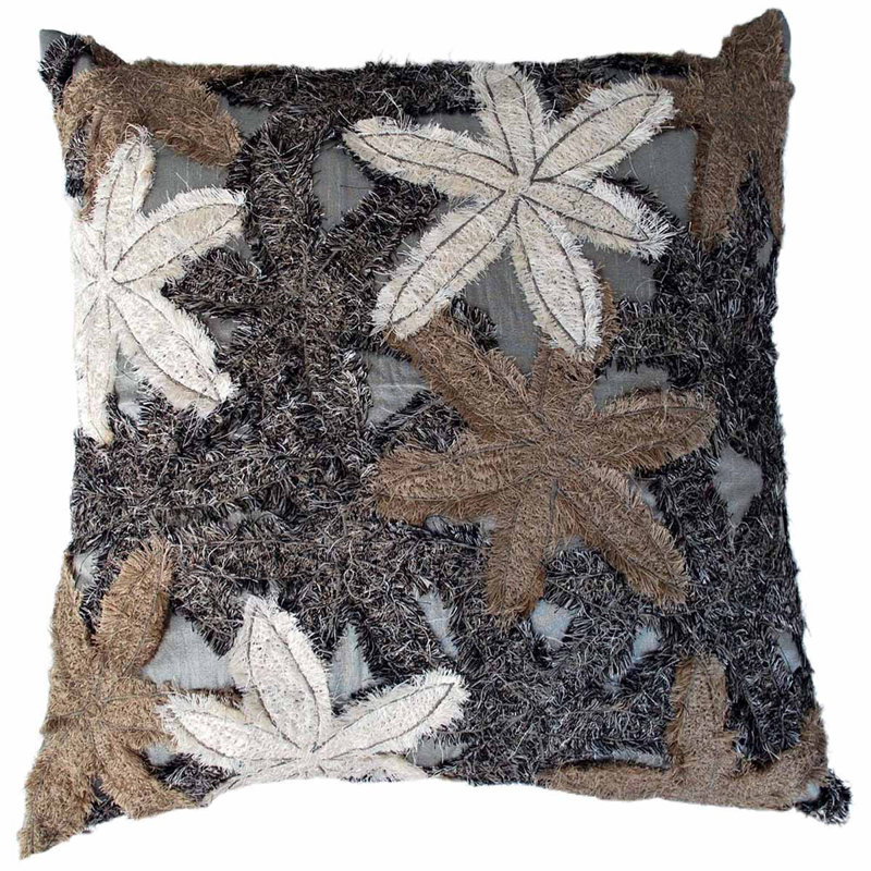 Reef Square Pillow, Gray/White
