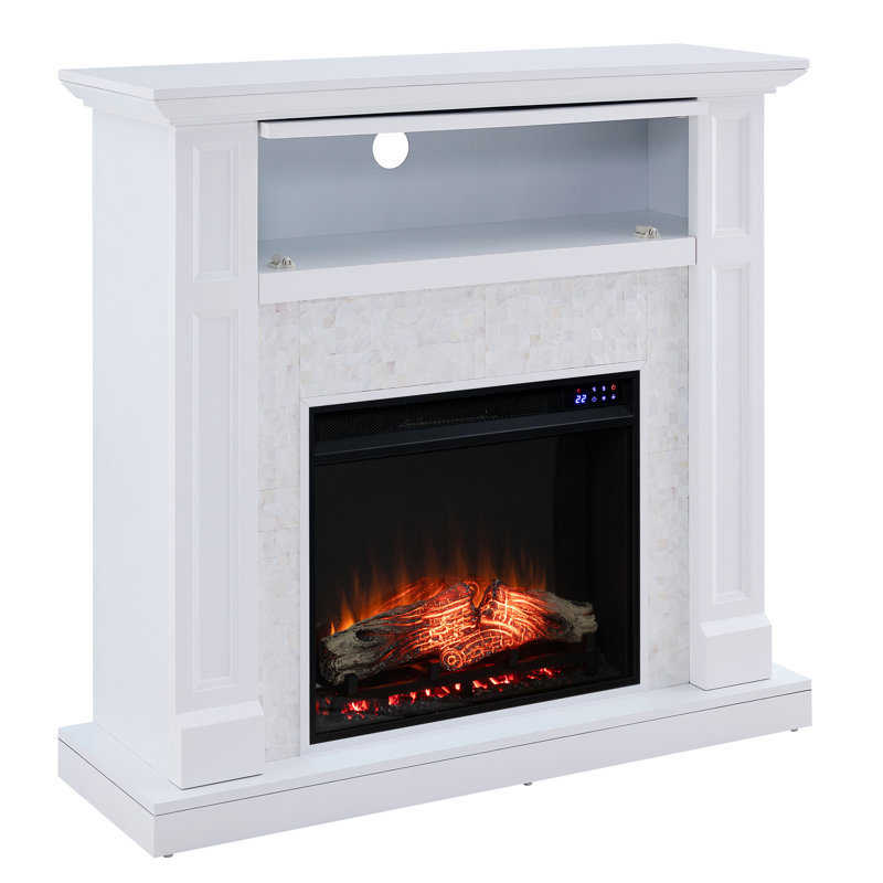 Norcott 45.5'' W White Electric Fireplace