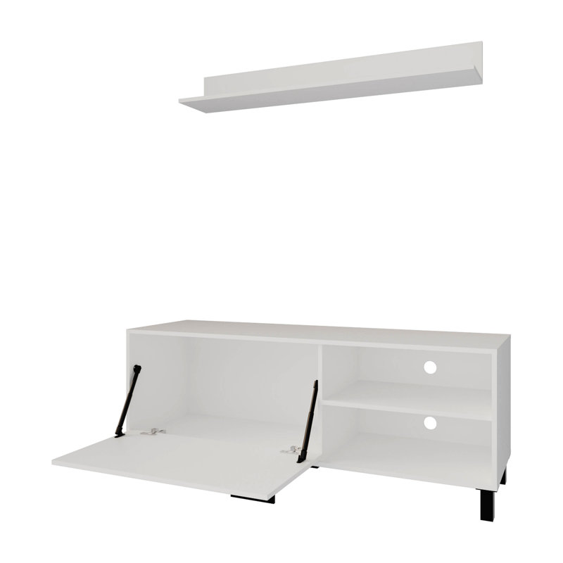 Meuble télé avec rangement ouvert en mélamine