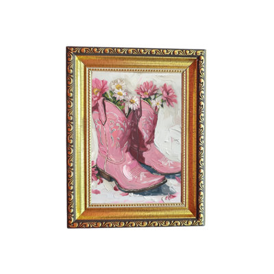 Bottes roses avec cadres antiques et roses