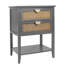 Table de bout à 2 tiroirs Natural, gris, pour le salon