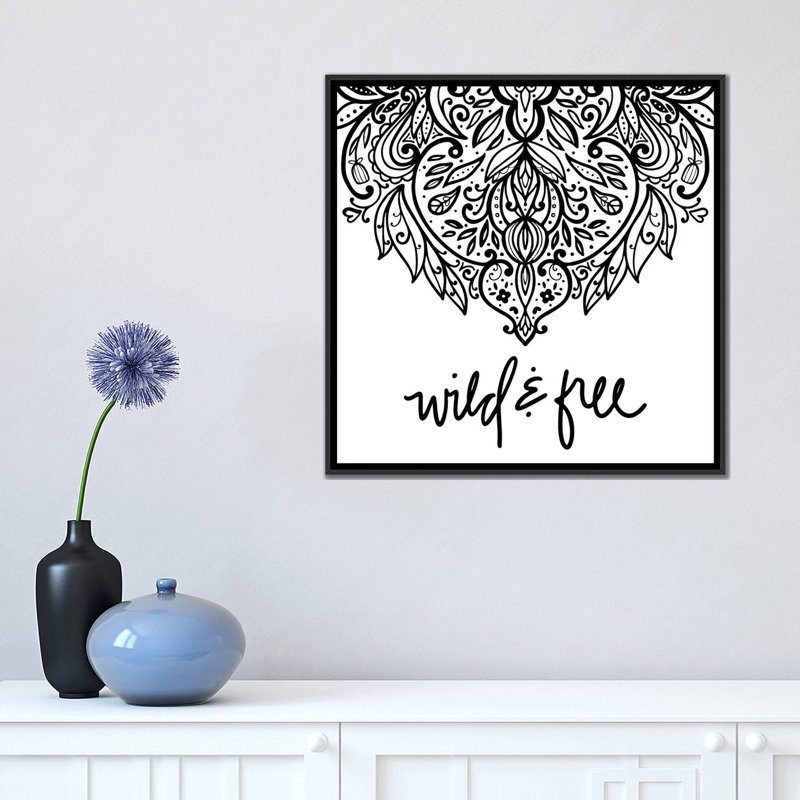« wild & free daydreamer i », impression sur toile, H 18 po x l 18 po x P 1,5 po, Toile avec cadre noir, Pas de tapis