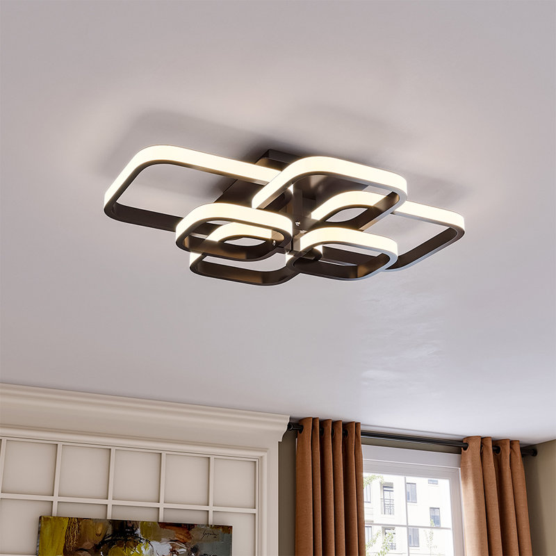 LED Semi Flush Mount, Black