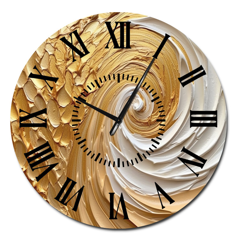 Horloge murale en or, Surdimensionné