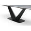 Table de salle à manger contemporaine extensible avec base en V
