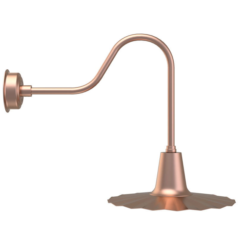 Luminaire de grange d’extérieur à del Iris, H 7,5 po x l 20 po x P 20 po, Cuivre uni