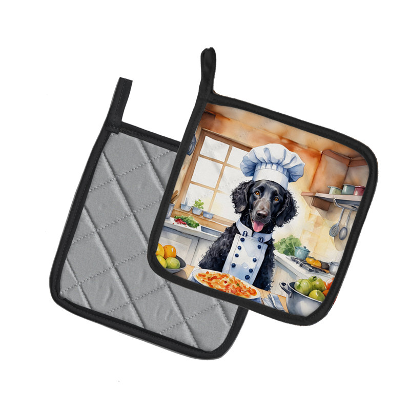 Caroline's Treasures The Dog Chef Polyester Potholder Set