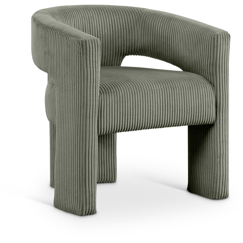 Chaise de salle à manger en velours côtelé Rupe, Tissu velours côtelé vert