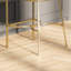 Tabouret de bar moderne de 31 po en similicuir blanc, structure dorée, tabouret à deux hauteurs pour îlot de cuisine, patins réglables en acier, rassemblements confortables