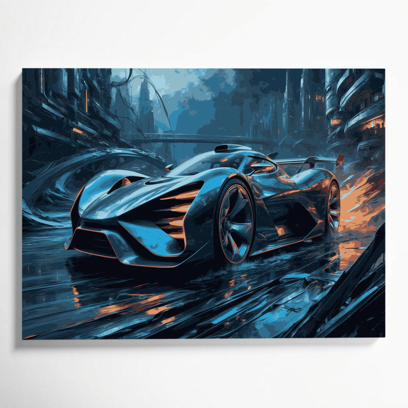 Art de transport sur toile gris, H 20 po x l 30 po
