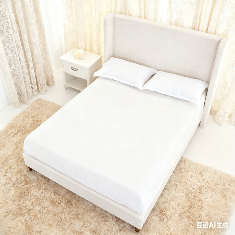 Lit tapissier Modern, Blanc, Grand