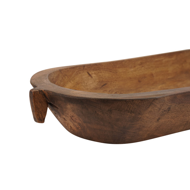 August Grove® Ambrine Wood Platter, Natural Dark Wood Tone