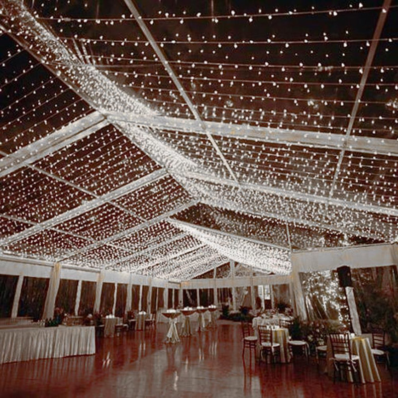 Mini guirlande de 25 lumières DEL d'extérieur à angle large 25 ', Blanc pur, Blanc