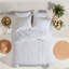 de literie en polyester tissé doux, style minimaliste moderne, parfait pour les dortoirs et les chambres d'amis