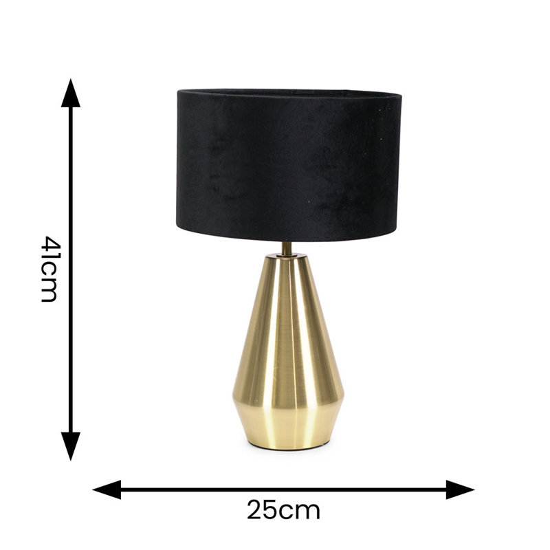Metal Table Lamp, Black, Gold