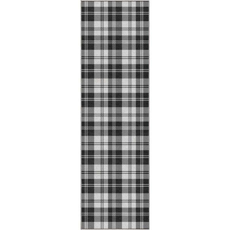Tapis noir à tissage plat Kehr, Tapis de couloir 2 pi 3 po x 7 pi 3 po