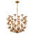 Camellia 5-Light 23.5 In. Wide Gilded Gold Glam Pendant With Metal Flower Shade, LED Compatible, Adjustable Height, Hanging Ceiling Chandelier Fixture For Dining Table Entryway Bedroom Island Foyer