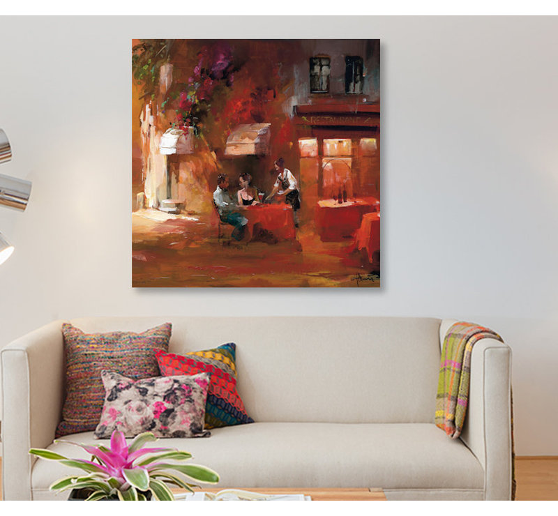 «Dinner for Two III», reproduction sur toile, H 12 po x l 12 po x P 1,5 po, Pas de tapis, Toile tendue