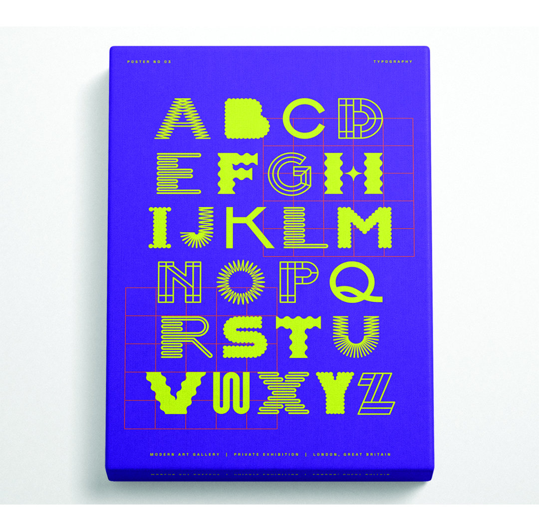 Alphabet Modern Funky - Wrapped Canvas Typografie