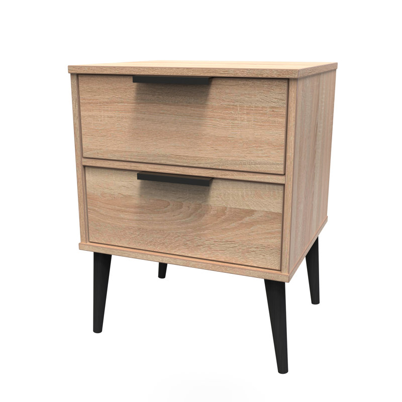Turah 45cm W Manufactured Wood Bedside Table, Bardolino Oak
