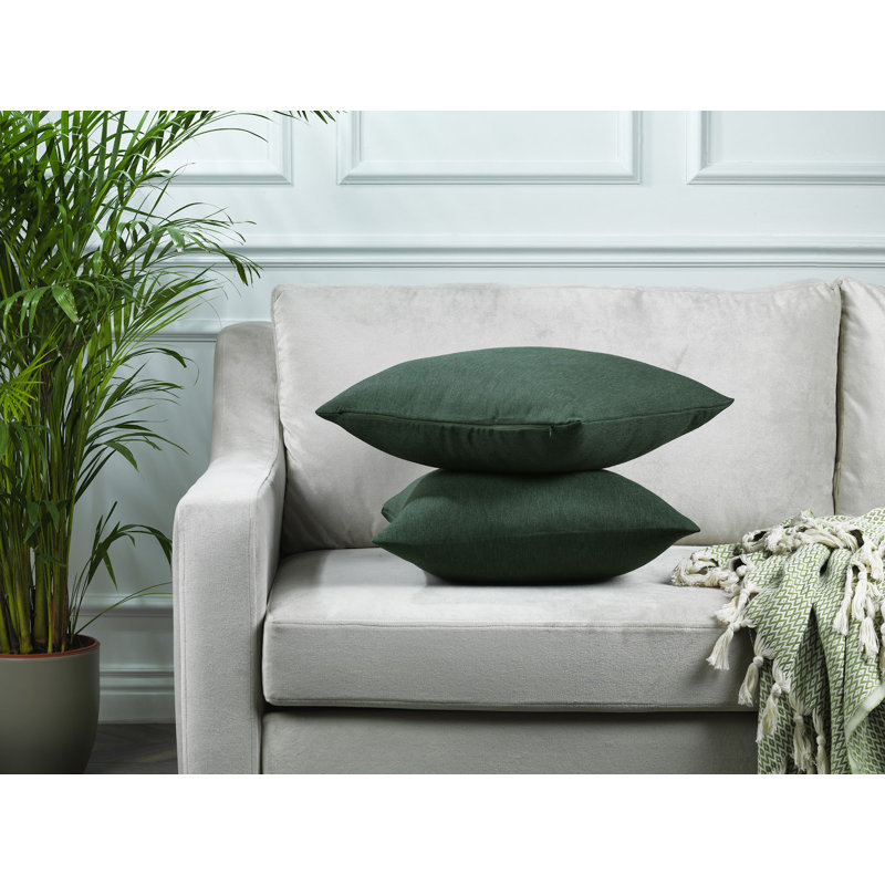 Housses de coussin rectangulaires en lin uni, Vert canard
