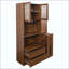 Grand garde-manger avec étagère de rangement coulissante multifonctionnelle, étagère latérale à 4 niveaux, 2 tiroirs, avec porte vitrée, cloche à nourriture autoportante avec support à micro-ondes pour la salle à manger