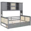 Lit de jour élégant en bois gris avec 2 tiroirs et armoire et tablette combinées-28536329
