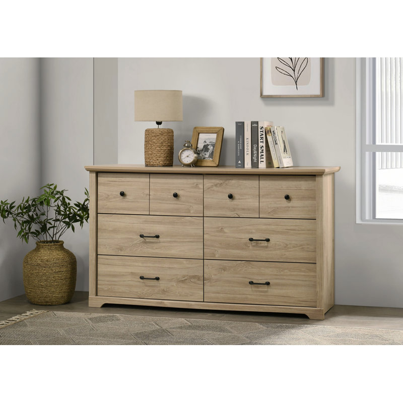 Commode de chambre à coucher avec 6 tiroirs, commode en bois avec poignée en métal et poignées, commode avec rangement pour espace de vie