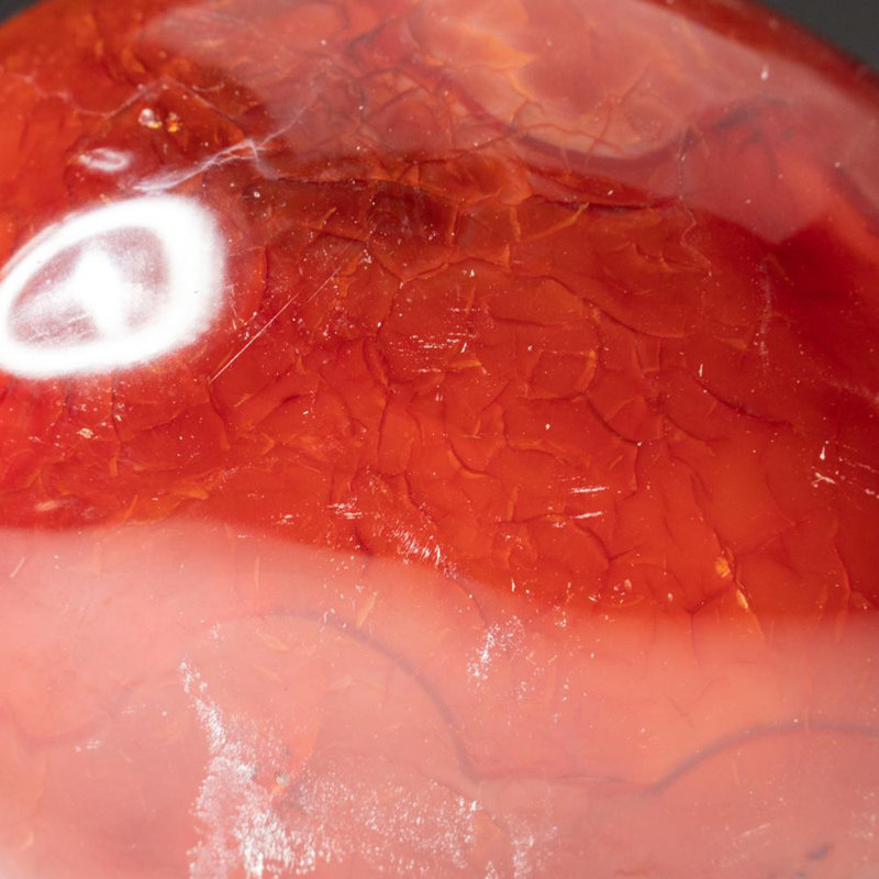 Polished Carnelian Palm Crystal from Brazil, Tan, 2" H x 1.5" W x 2.5" D