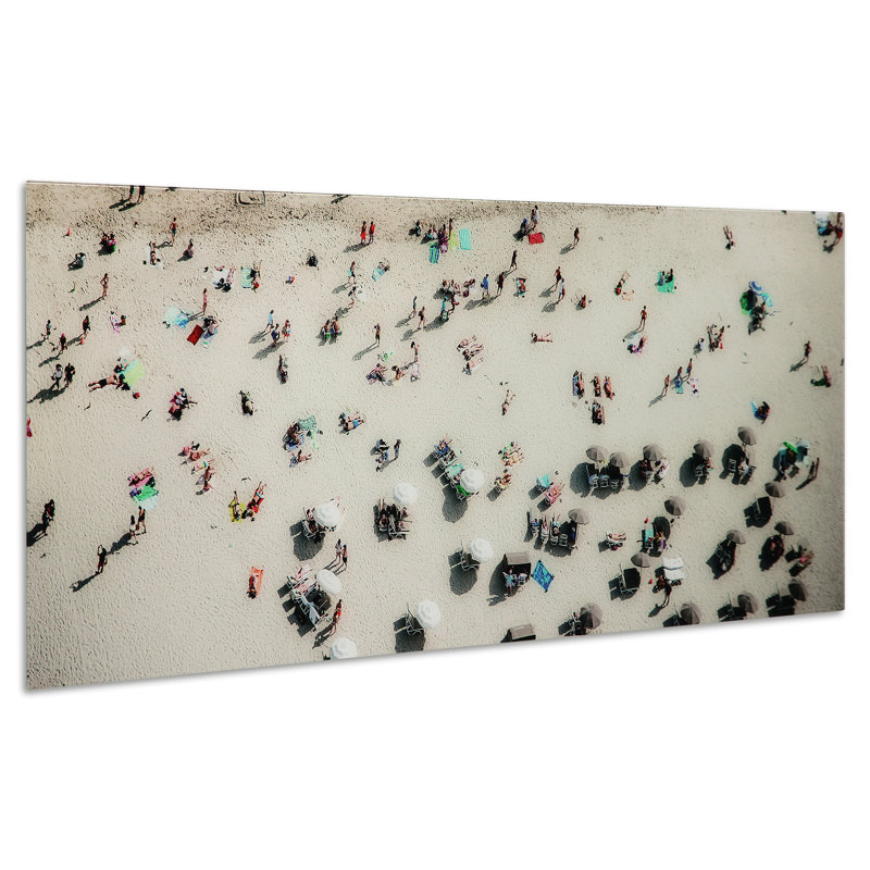 Beach Day - Reproduction d'art graphique sur verre sans cadre