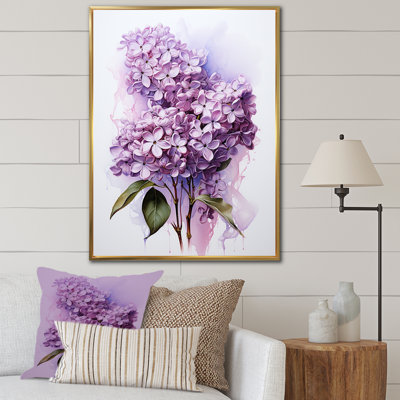 Élégant bouquet de lilas sur toile